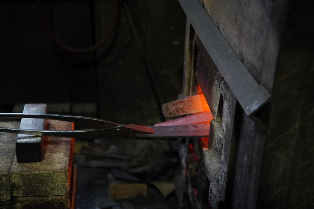 The furnace operates at intense heat